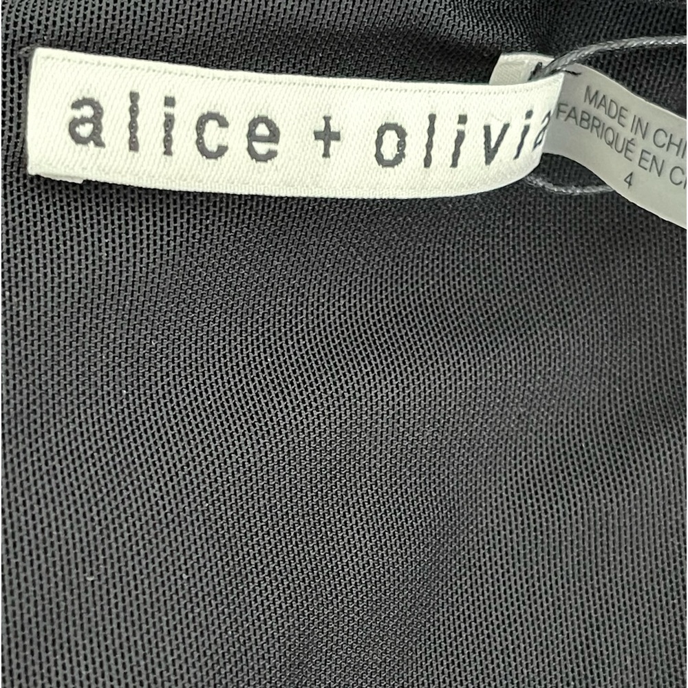 Alice + Olivia Alba Sequin Midi Dress V neck Black Cocktail Party NWT. - Picture 8 of 8